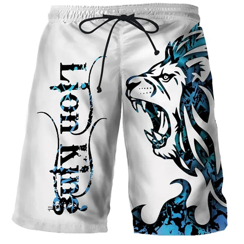 Cool Tiger Wolf Summer Shorts Comfortable Surfboard Hawaiian Beach Shorts Quick Dry Sports Shorts Men's Beach Shorts Boys