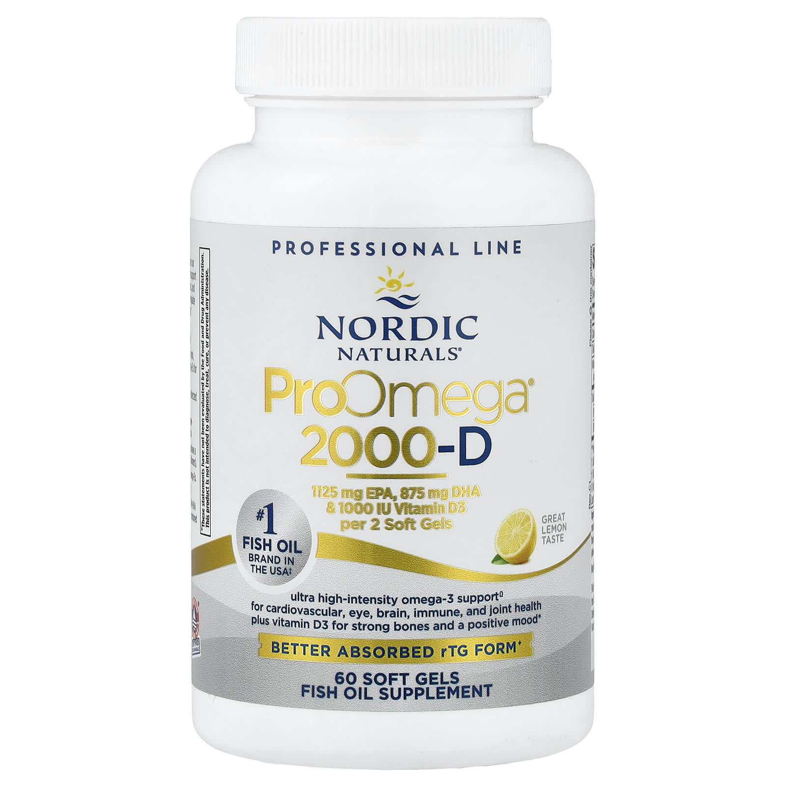 

Proomega 2000-D, Lemon, 1,250Mg, 60 Softgels