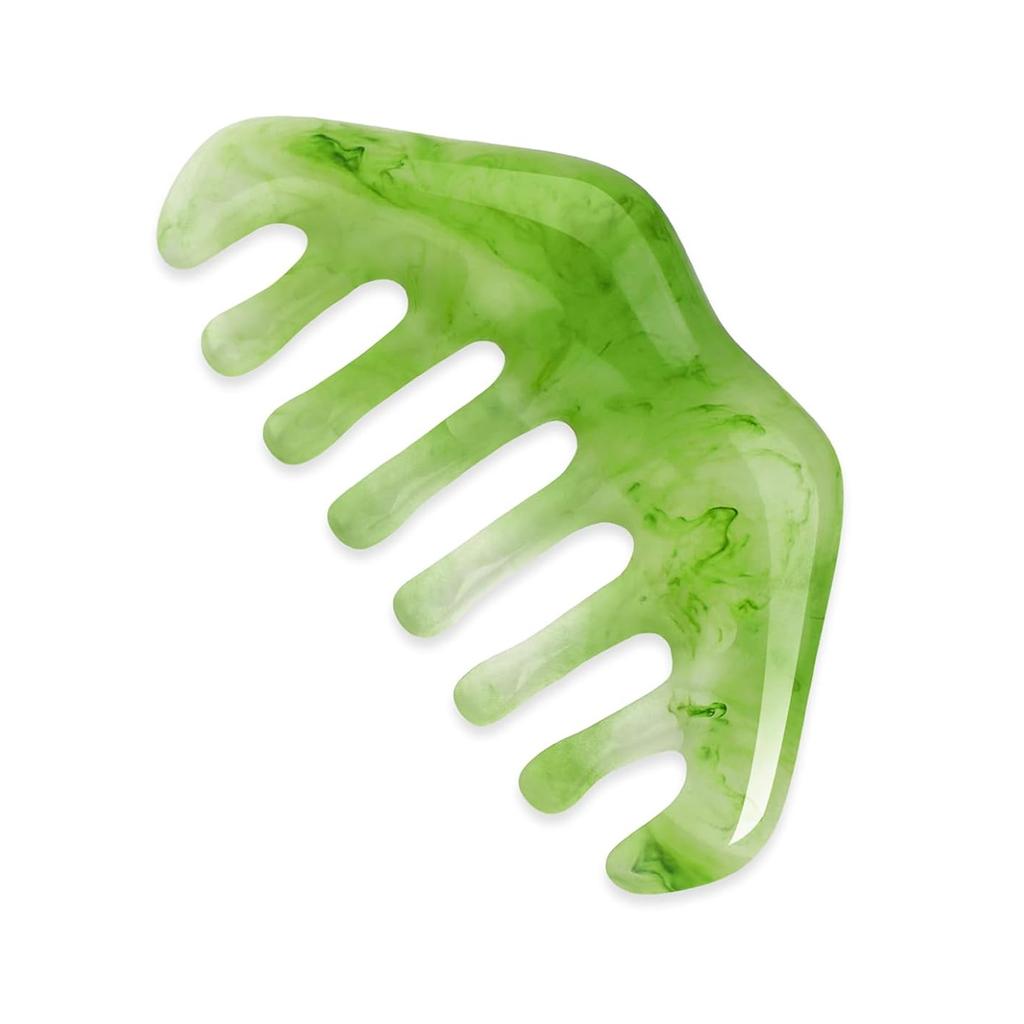 Gua Sha Massage Comb Head and Face Scalp Natural Resin Facial Massager Wide Tooth Guasha Scraping Body Massager