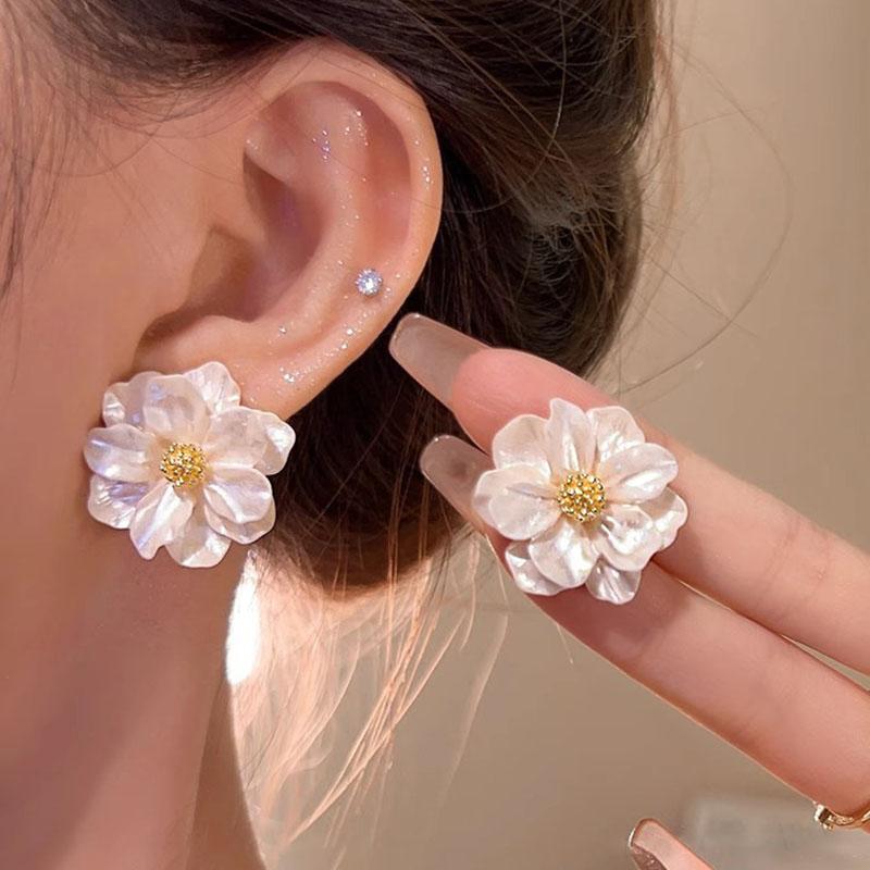 Elegante Harz Fee Blume Stud Ohrringe Für Frauen Süße Einfache Blume Ohrringe Mode Koreanische Hochzeit Romantische Schmuck Geschenke