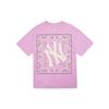 MLB New York Yankees Rücken Cashewblumen-Logo Rundhals Kurzarm T-Shirt Unisex T-Shirts Rosa 3ATS52023-50PKS