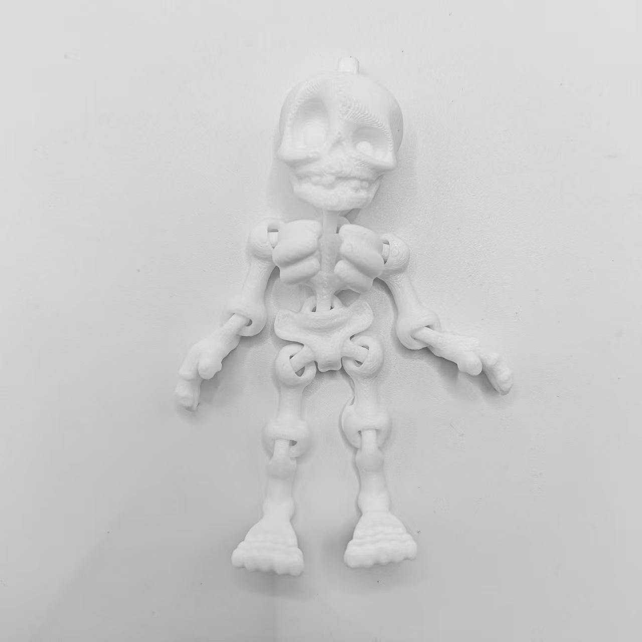 

Multi-color 3D Printed Movable Skeleton Toy for Halloween Decor 9cm 11g without Keychain
