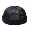HABERY Mesh Roll Baseball Umpire Solid Color Men's Cap, Brimless, Hat, (Navy)