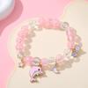 Sanrio Cinnamoroll Crystal Beaded Bracelet - Handmade Cartoon Gift for Female Students, Friends, and Couples.
