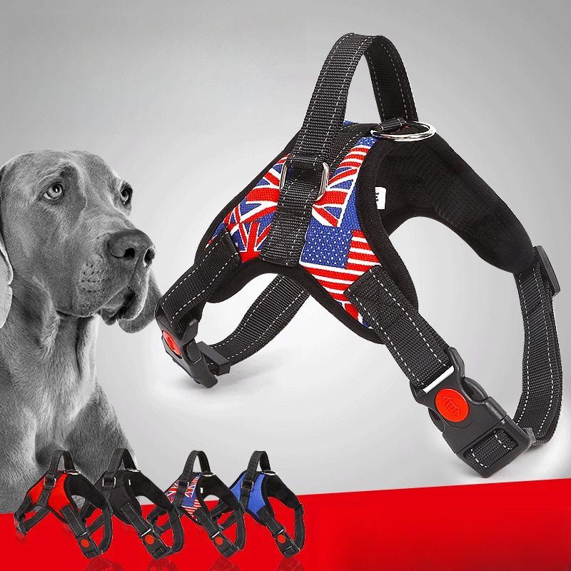 DRH No Pull Dog Harness Chest Plate Adjustable Heavy Duty Tactical Soft Padded Dog Harness for Small Medium Large Dogs Breeds