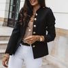 Blazer Casual Court pour Femme à Manches Longues Coupe Ajustée Couleur Unie