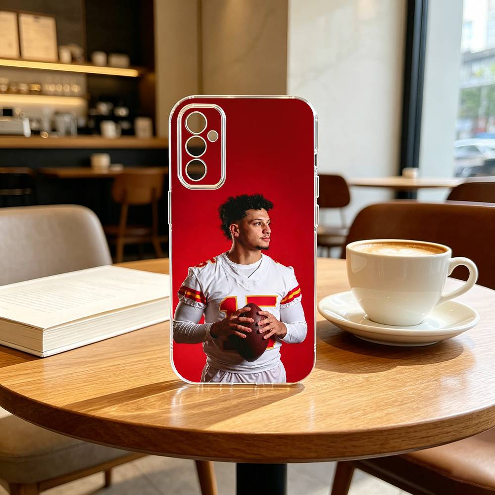 American Football P-Patrick M-Mahomes Phone Case Transparent Silicone Soft For SamsungA10,12,20,21S,30,31,40,50,51,52,70,71 Samsung a12