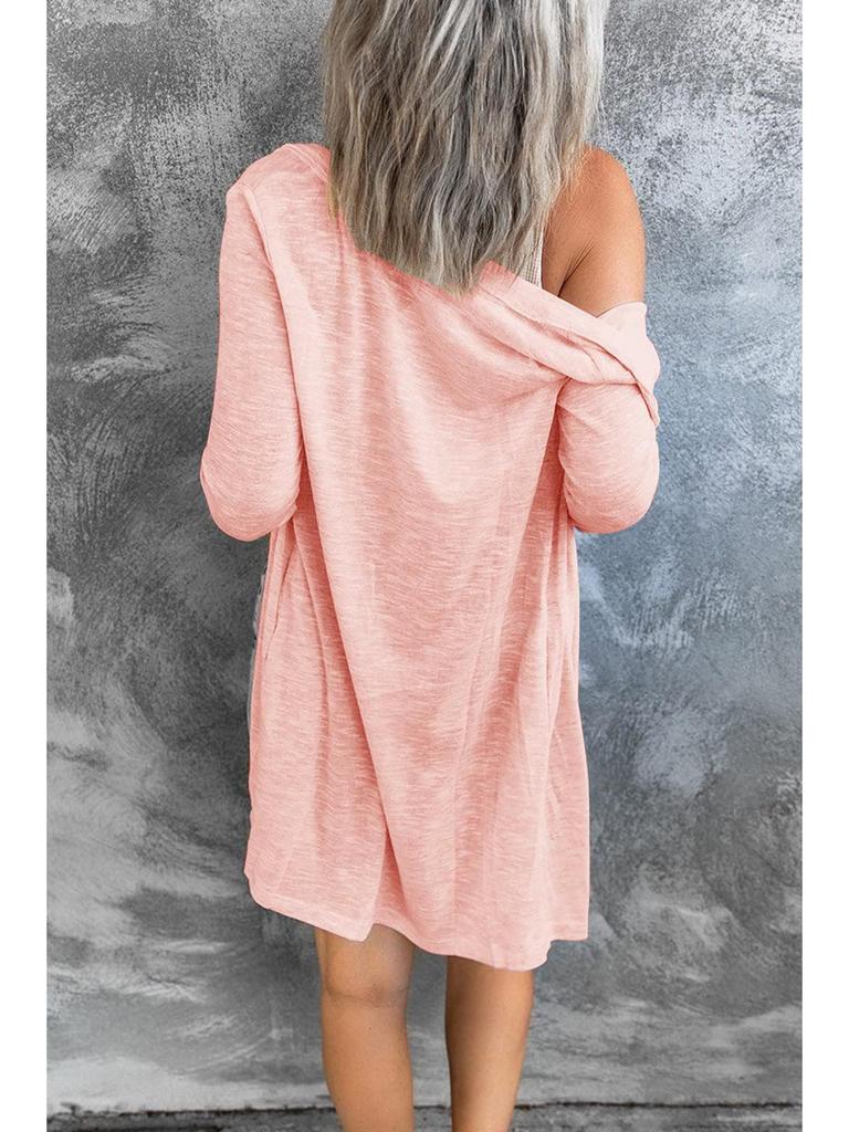 2025 Autumn Winter Women's Long Button Casual Cardigan - Pure Color, Long Sleeve