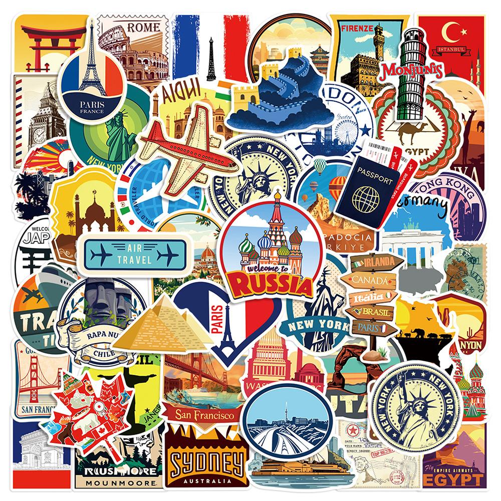 10/30/50pcs World Famous City Landscape Stickers Architecture Travel Scenery Decals DIY Toy Waterproof Graffiti Phone Luggage