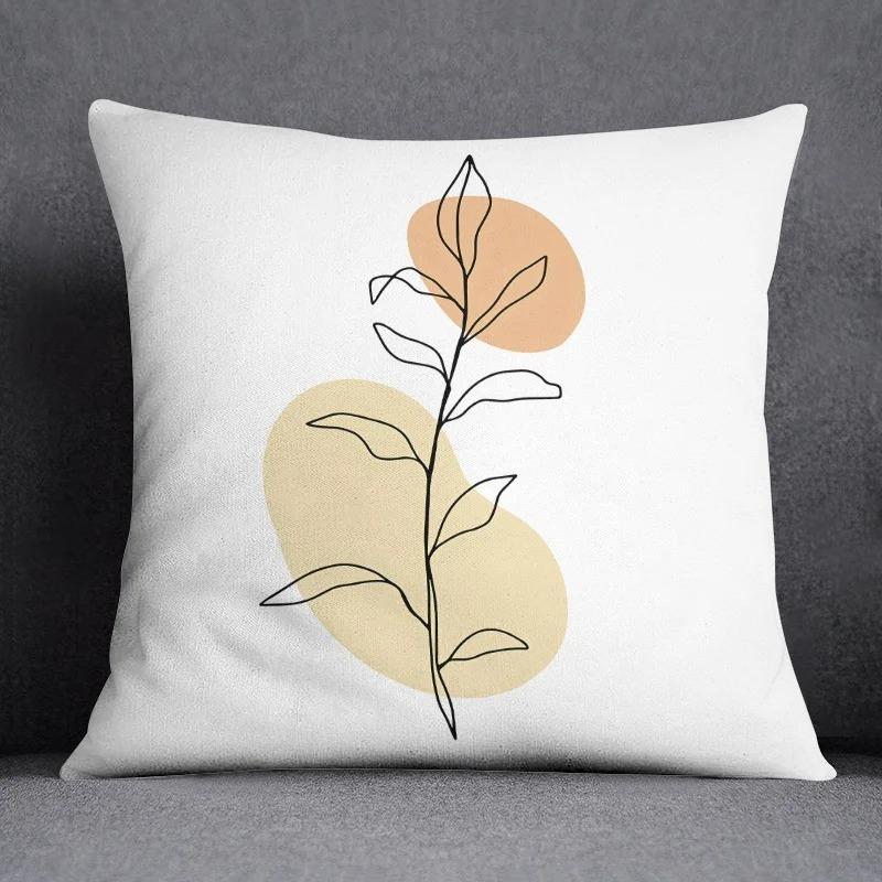 Abstract Brown Flower Decorative Pillowcase Living Room Office Ornaments Home Pillowcase