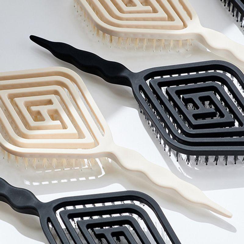 HAUM Anti-Tangle Cushion Comb for Shiny Hair (No More Static Electricity Worries) ivory