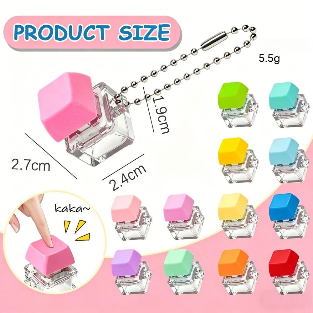 12-60 Pcs Single Keyboard Switch Fidget Keychain Bulk Clickable Stress Relief Buttons Mini Sensory Classroom Reward Gift