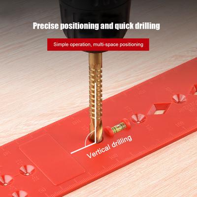Plastic Bubble Level Ruler Wooden Pillars Construction Hole Drill Guide Locator Template Door Cabinets DIY Tools