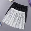 Women Lace Floral Fake Shirt Skirt Blouse Tail Hem Detachable Underskirt Shirt False Mini Skirt Fake Hem Adjustable Fake Top
