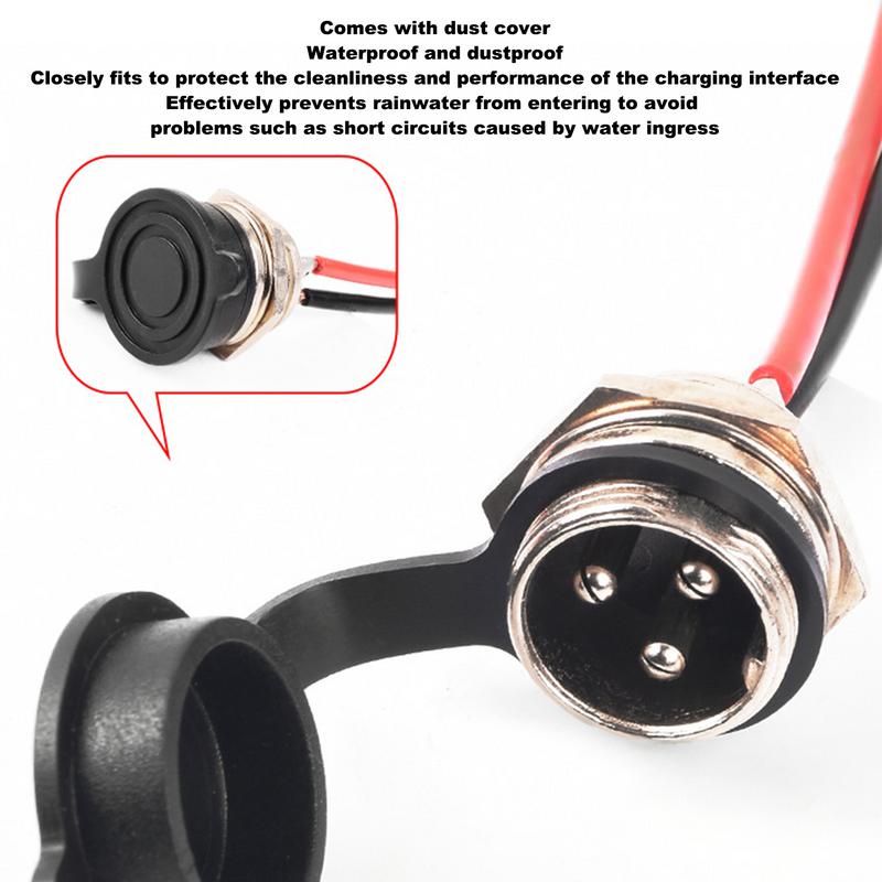 Balancing Scooter Hoverboard 10A 3 Pin Aviation Head Charger Plug Port Replacement Practical Electric Balance Car Accessories