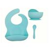 6 Pcs Baby Silicone Bib Divided Dinner Plate Suction Bowl Spoon Fork Set Training Feeding Food Utensil Dishes Tableware Brick Red