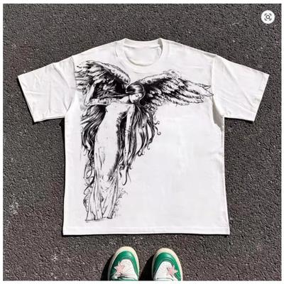 Klassiek Y2K Gotische Stijl T-shirt Print Oversized T-shirt High Street Shirts Gotisch Ronde Hals Katoenen Tops Nieuwe Unisex Dames T-shirt