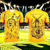 Sommer Herren 3D Fußball Aufdruck Rundhals T-Shirt Mode Vielseitig Atmungsaktiv Trend Lässig