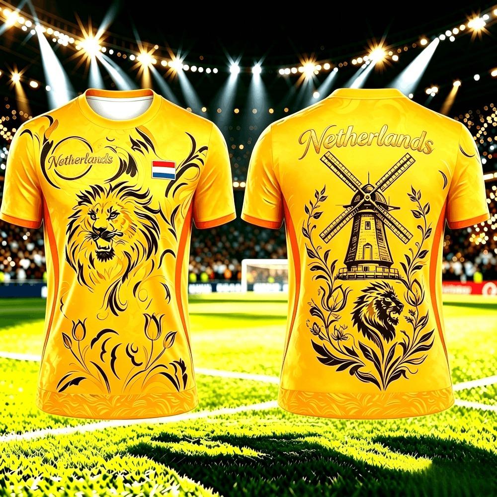 Sommer Herren 3D Fußball Aufdruck Rundhals T-Shirt Mode Vielseitig Atmungsaktiv Trend Lässig
