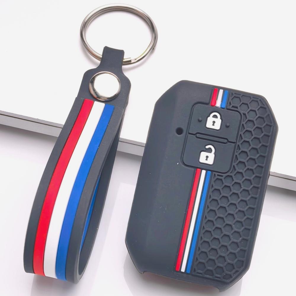 Key Cover for Suzuki Models with Keychain Ignis Ertiga Embodi Colorfast Anti-Scratch Surface Shockproof Structure Soft Grip Texture