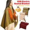 USB Heating Electric Blanket Wearable Towel Body Warmer Washable Heated Blanket Pad Carpets Mat Pad Sleeping Outdoor Use