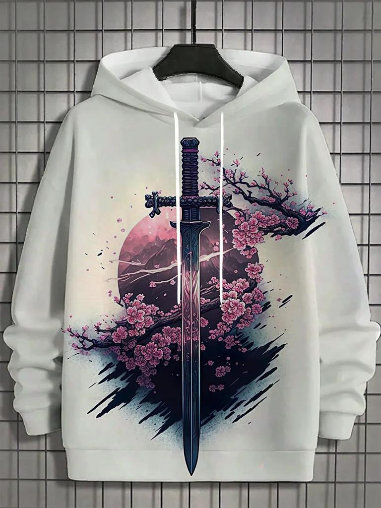 2025 Autumn New Men's 3D Japanese Samurai Print Hoodie Men's and Women's Casual Fashion Men's Hoodie Street Men's Tops