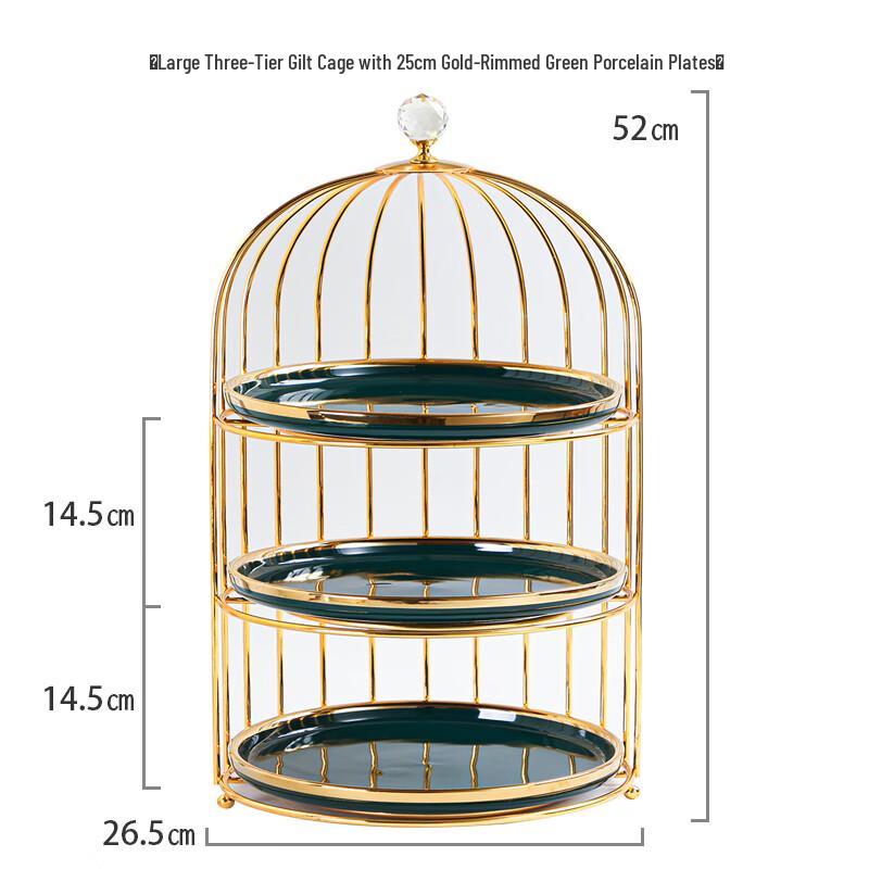 European Palace Gold Ceramic High-Footed Dessert Tray