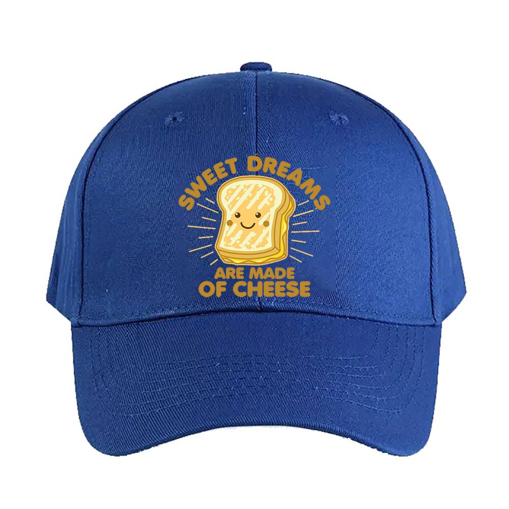 Sweet Dream are Made of Cheese Woman Man Baseball Cap Adult Adjustable with Curved Brim Hiking Fishing Hat sun hat duckbill cap