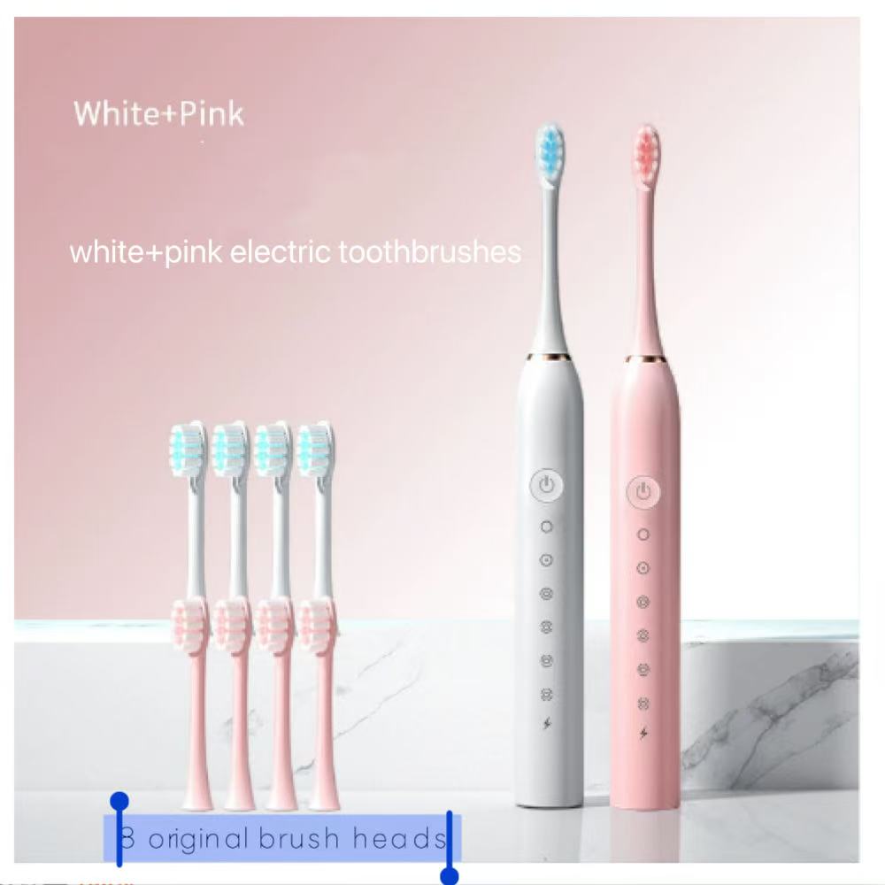Electric Ultrasonic Toothbrush Six Speed Mode Home Soft Hair USB Charging Waterproof Adult Tooth Cleaner Automatic Couple Set