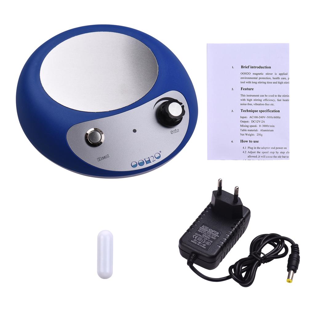 Mini magnetické míchadlo Míchačka s horkými deskami Vyhřívání míchačky Nastavení rychlosti míchací tyče 2000 ml
