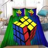 R-Rubiks Cubes Duvet Cover Set Home Style Bedding Soft Laundry Cotton Bed 3 Piece Set Student Dormitory Gift