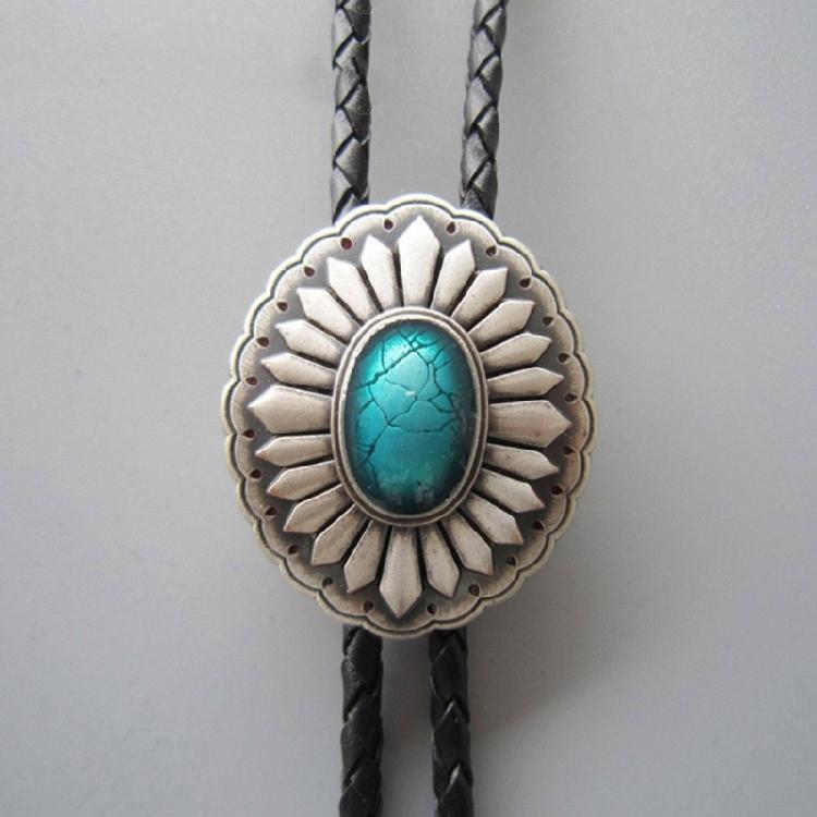 Catena Camicia Retros Collare Bolo Corda Collana in Pelle Cravatta Cravatta da Uomo d'Affari per Uomini alla Moda
