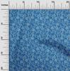 oneOone Cotton Flex Medium Blue Fabric Asian Block Dress Material Fabric Print Fabric By The Yard 40 Inch