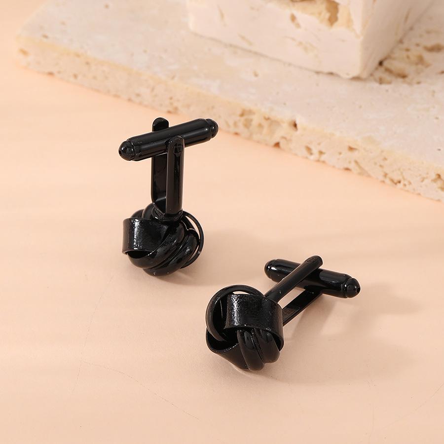 Men's Business Shirt Cufflinks - Smooth Hollow Cable Knit Sleeve Style