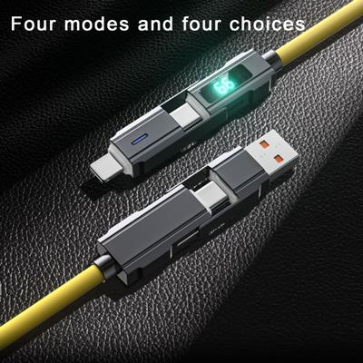 100CM 4-em-1 Cabo de carregamento LED A USB Tipo-C 8Pin PD Carregamento rápido portátil