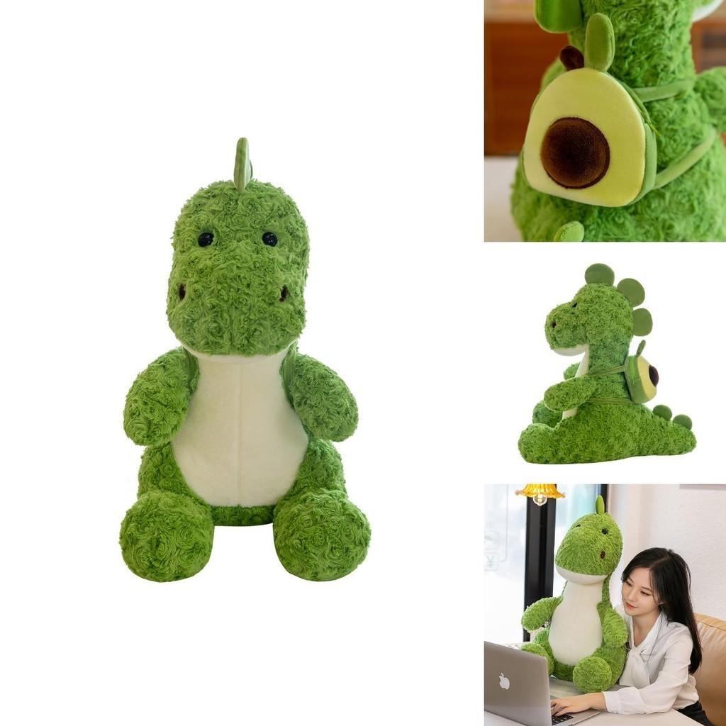 Cute Green Plush Avocado Backpack Toy For Kids Soft And Fluffy Dinosaur Stuffed Animal Pillow