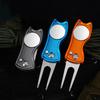 1PC Foldable Metal Golf Turf Repair Tool With Magnetic Ball Marker And Pop-Up Button For Golf Green Fork Golf Tool
