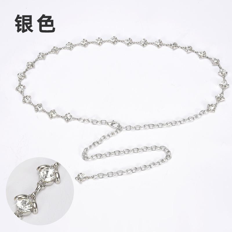 Decorative Waist Chain Female Jewel Inlaid Fine Metal Belt Dress Waist Accessories Skirt Chain
