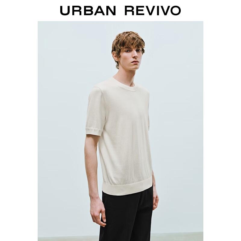 UR Men's Casual Ribbed Short Sleeve Knit Top