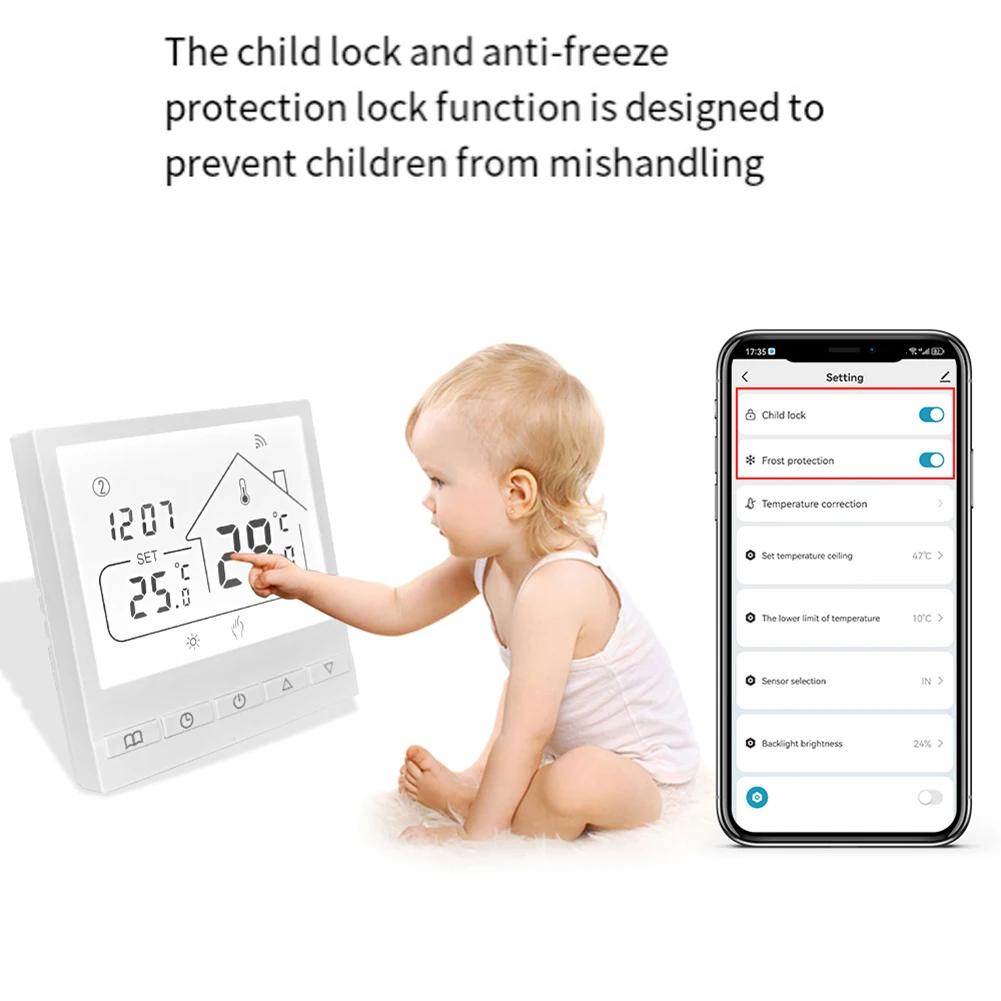 Tuya- Smart WiFi Floor Heating/Gas/Water Tuya- Smart Floor Heating Thermostat Panel Switch Heating APP Temperature Controller