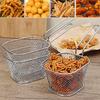 French Fries Basket Stainless Steel Fry Serving Baskets Mini Square Chicken Wings Holder Restaurant Cafe Table Food Serving