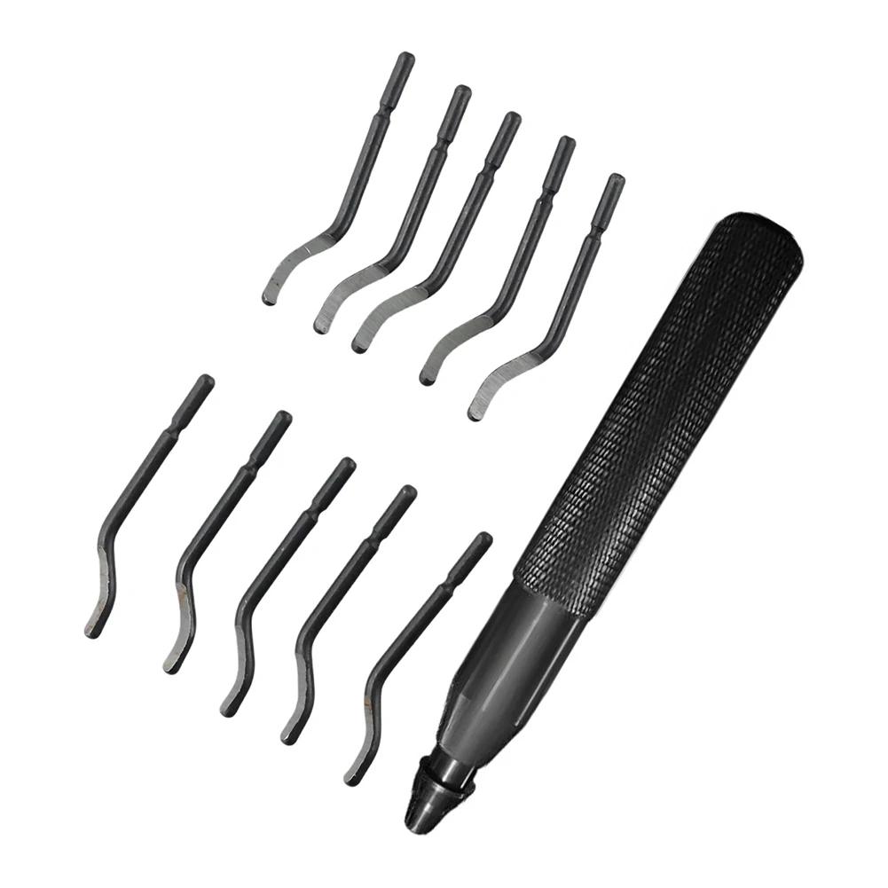 

RB3000 Handle Burr Metal Deburring Tool With 10pcs BS1010 Trimming Blades Deburring Tool Kit For Metal Aluminum Copper Trimming China Mainland