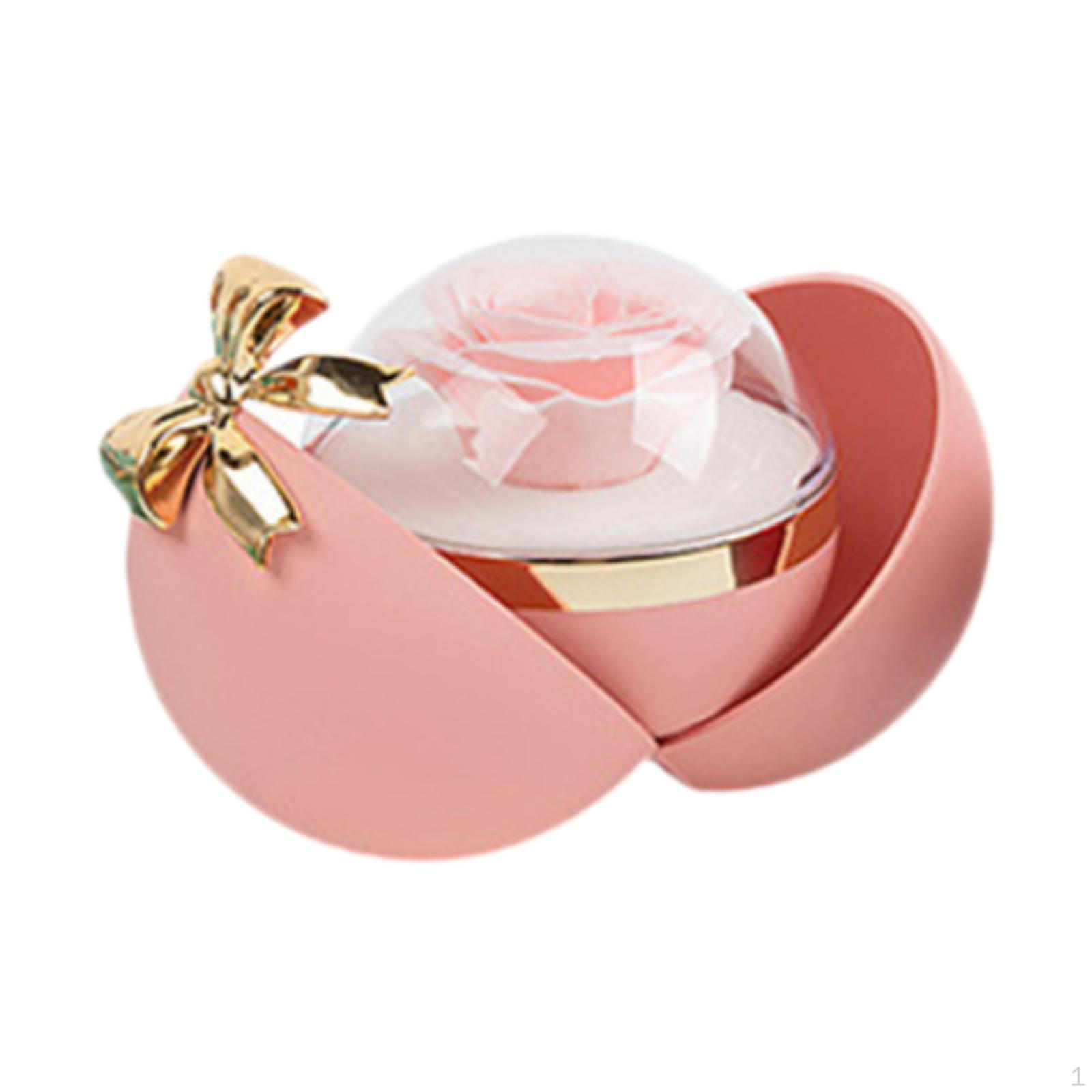 

Jewelry Gift Box Trinket Container Romantic Storage Case Rings Holder for Birthday рожевий