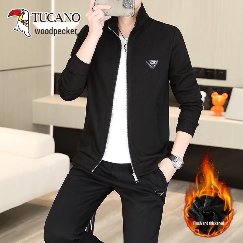 TUCANO Men s Stand Collar Fleece Lined Sweatshirt Set 4XL