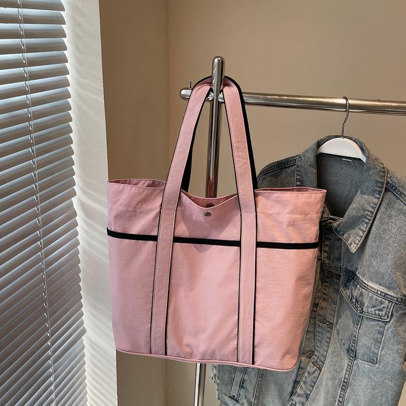 Canvas tote bag women's multi-pocket design large capacity women's handbag shoulder bag travel bag sports yoga bag