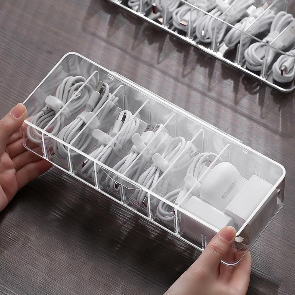The Data Cable Storage Box Is Equipped with 10 White Zip Ties for Organizing and Storing Data Cables, Suitable for Small Items