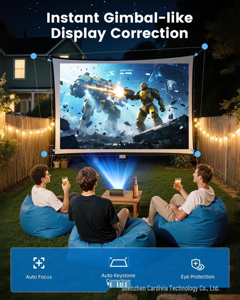 4K HD WiFi Android Smart Mini Projector Q8 with Mobile Power Connectivity