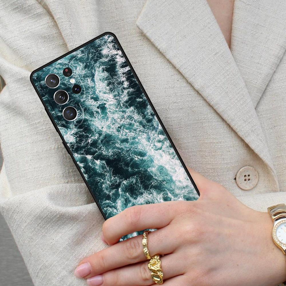 Blue Ocean Sea Waves Cell Phone Case for Samsung Galaxy S26 Ultra S25 S24 S23 S22 S21 S20 Note10 Cover