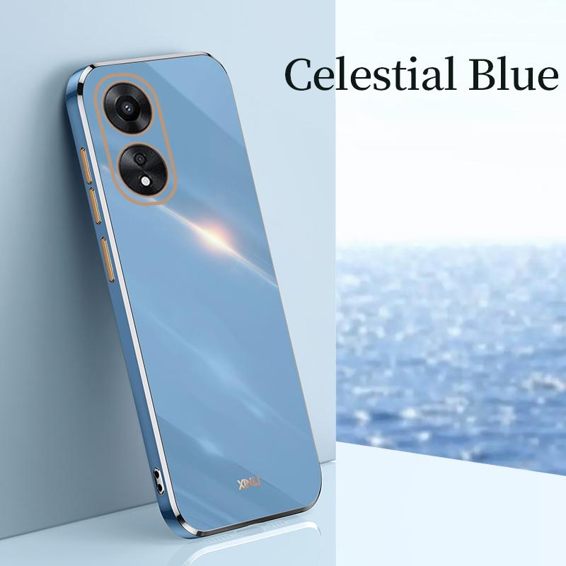 Custodia per telefono 6D per OPPO A18 A38 4G placcatura di lusso in silicone obiettivo della fotocamera protettiva antiurto copertura completa OPPOA38 A 38 telefono cellulare