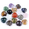 1pc Worry Stone Amethyst Tiger Eye Thumbstone Love Shape Natural Stone Meditation Jewelry Gifts